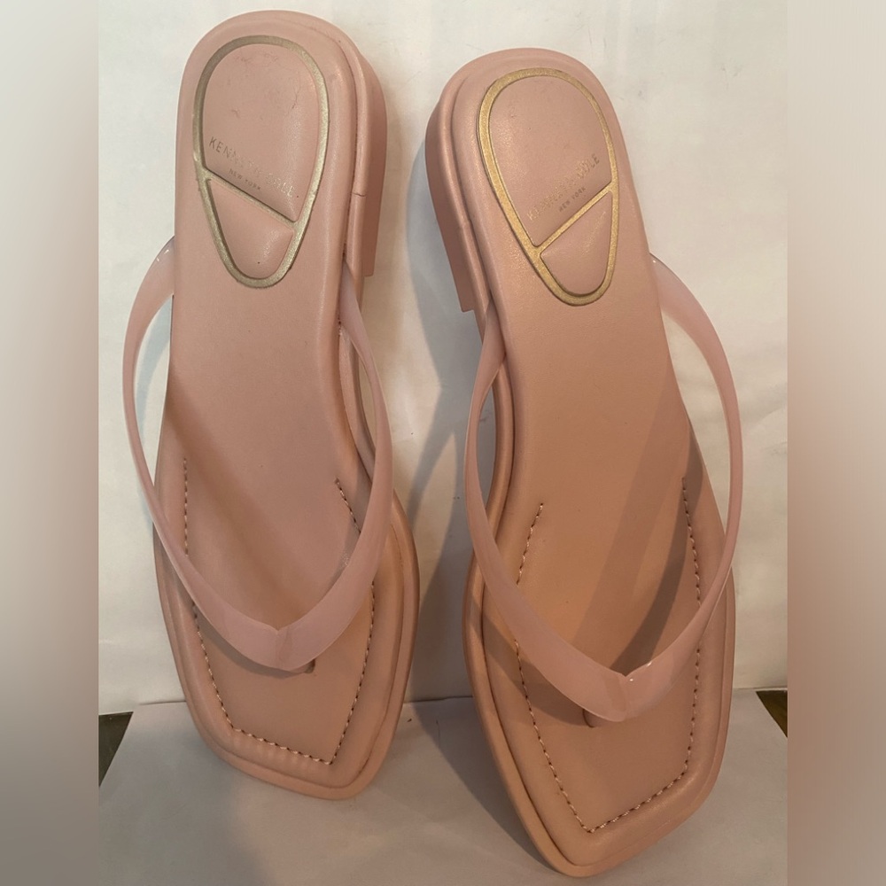 Kenneth Cole RAVA Blush pink Jelly Square-Toe Flip Flops 9.5M